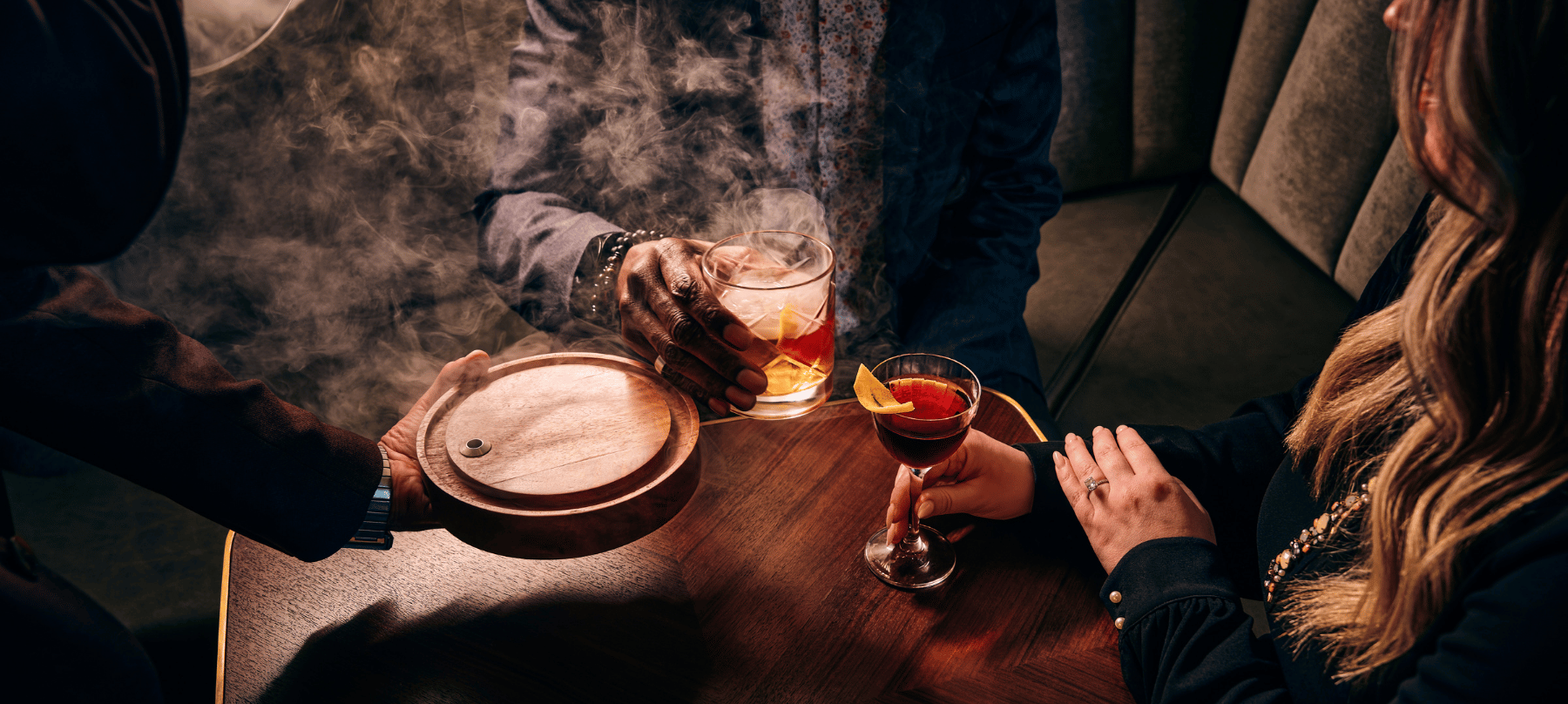 CHAR No.5 with iconic smoked old fashioned